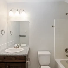 full bathroom with one sink