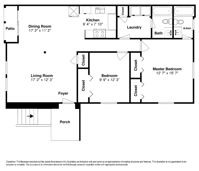 Lancaster 2 bedroom 2 bathroom floorplan
